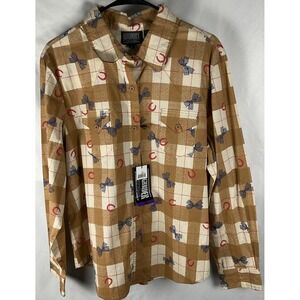 Vintage Roughrider Women's XL Button Up Western Long Sleeve Shirt New With Tags